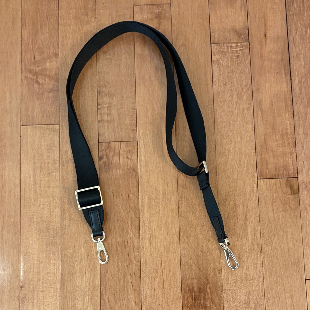 Black Adjustable Strap with Silver Hardware